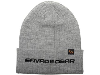 Savage Gear čepice Fold Up Beanie Light Grey Melange (73741)