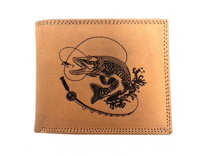 Mercucio kožená peněženka světle hnědá štika s prutem (2911911STP)