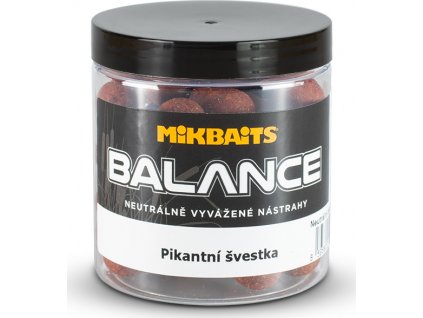 Mikbaits neutrálně vyvážené boilies Spiceman Balance Pikantní švestka 250 ml