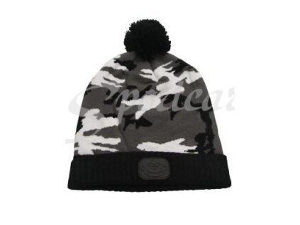 RidgeMonkey kulich Camo Bobble Hat černo - bílý (RM-BHC|BL)