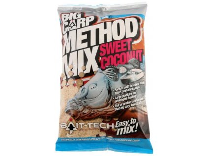 Bait-Tech krmítková směs Big Carp Sladký Kokos Method mix 2 kg (BT-COCOM)