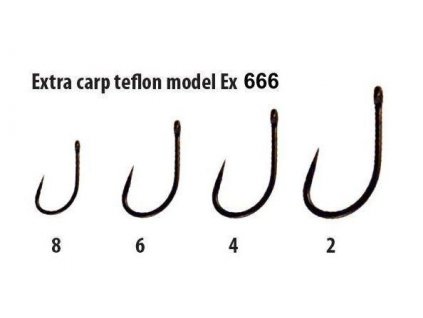 Extra Carp háčiky bez protihrotu Teflón séria Ex 666 10 ks veľ. 8 (666)
