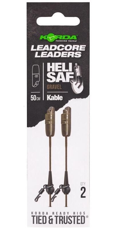 Korda montáž Kable Leadcore Leader Heli Safe 50 cm 2 ks Varianta: Gravel (KLL005)