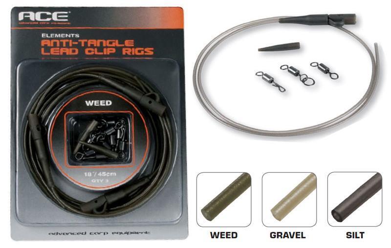 Ace set Anti-Tangle Lead Clip Rigs Varianta: Weed (travní kamufláž) (ACC104)