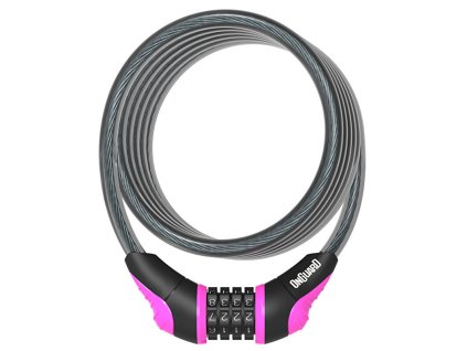 Zámek ONGUARD spirála 1800x10 mm kódový růžový