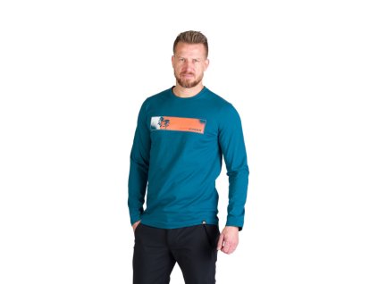 tr 3983or panske outdoorove bavlnene tricko s potlacou rush