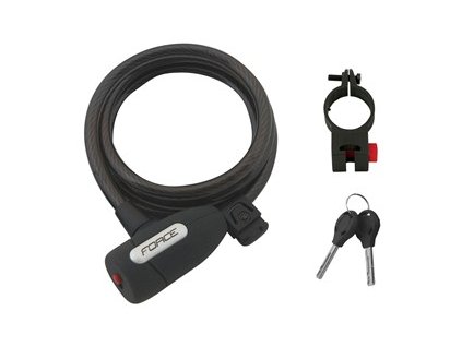 Zámek spirála Force Lux 150cm s držákem 49132
