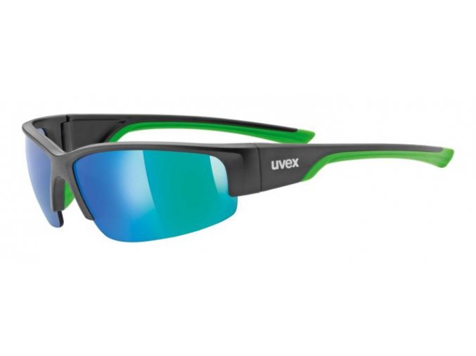 Sportovní brýle  Uvex Sportstyle 215 černá/zelená zrcadlová