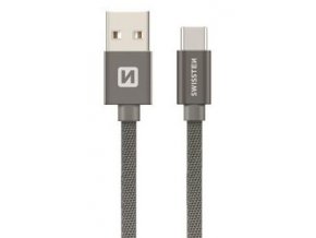 Datový kabel SWISSTEN USB/Micro USB 20 cm šedý