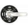 Kliky SHIMANO Alivio FC-M431-S 170mm, 48-38-28 zubů, stříbrné, bez krytu, 9 speed, pro osu čtyřhran