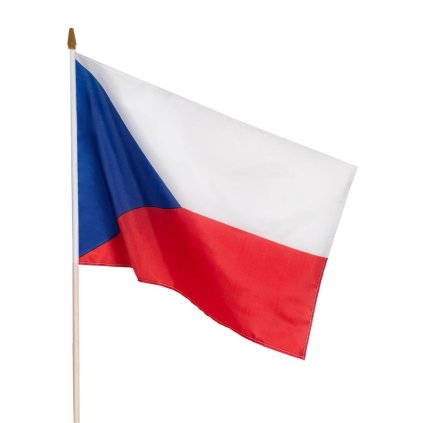 Česká vlaječka na tyčce pro fandění