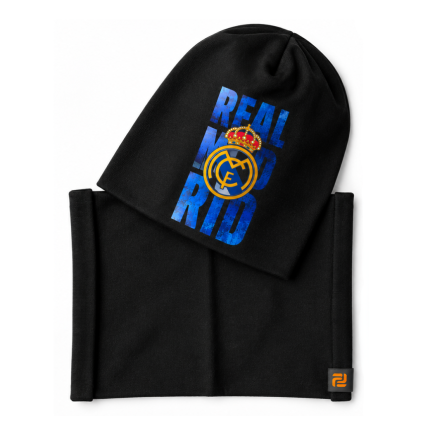 Dětská čepice s nákrčníkem Real Madrid černá
