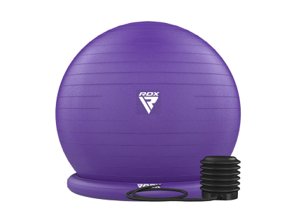 Gymnastický míč na jógu se základnou RDX B2 fialový