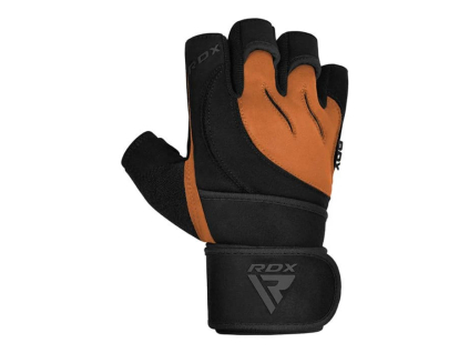 Vzpěračské rukavice RDX L4 hnědo-černé