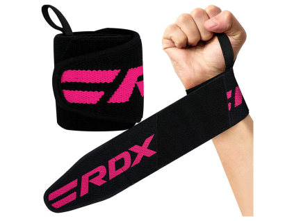 Vzpěračská bandáž na zápěstí RDX W2 růžová