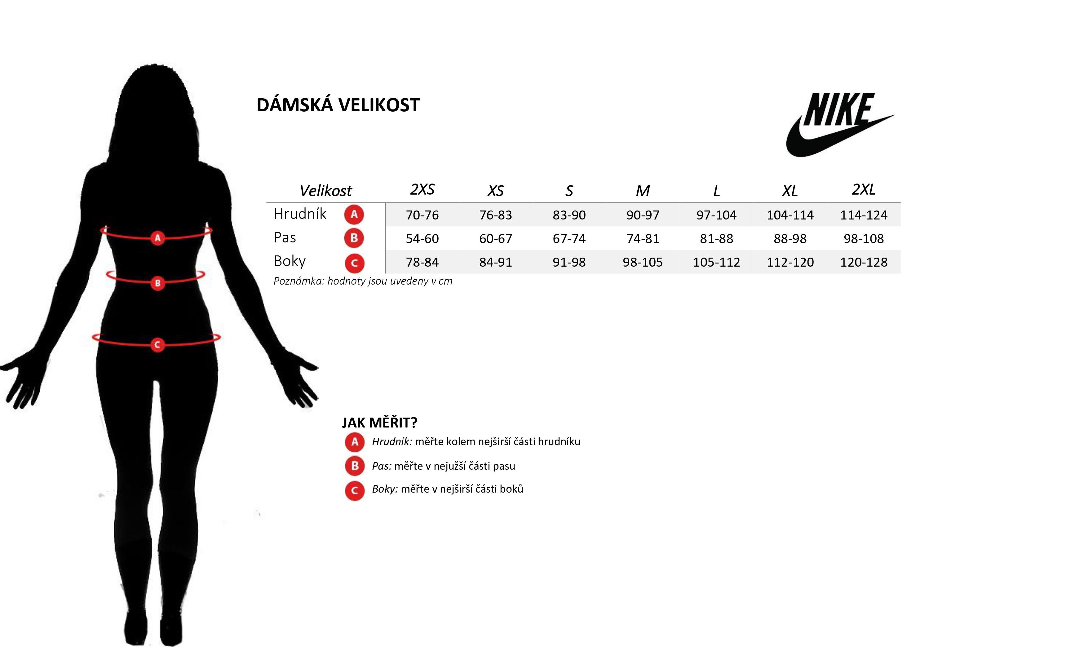 Tabulka velikostí Nike | Sporteo.cz