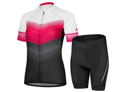 Dámský cyklo dres a elastické šortky na kolo set sleva violet sara