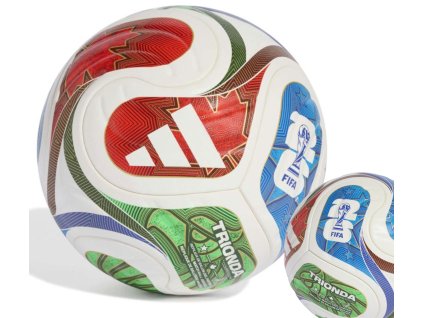 Adidas fotbalový míč Trionda Competition 2026 JD8031 v designu mistrovství světa ve fotbale FIFA World Cup sleva