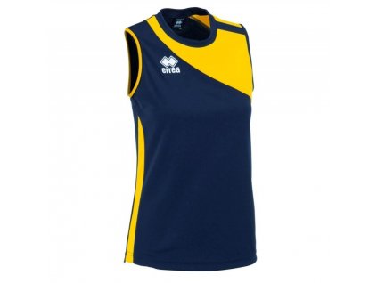 Volejbalový dámský dres a šortky ERREA AMAZON (Barva tm.modrá/žlutá, Velikost XL)