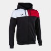 Mikina s kapucí JOMA Crew V (Barva černá/červená/bílá, Velikost XS)