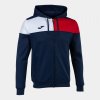 Mikina s kapucí JOMA Crew V (Barva tm.modrá/červená/bílá, Velikost XS)