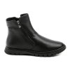 Dámská zimní celokožená kotníčková obuv, černá