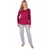 Dámské froté pyžamo s dlouhým rukávem,vínová