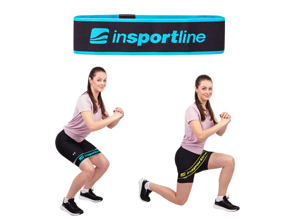 Erősítő hurok inSPORTline Hiplop M, ellenállás 16kg, kerület 66cm, hossz 33cm, Nylon, Szilikon, Latex varratok, szélesség 7cm, vastagság 2mm (Szín rózsaszín)