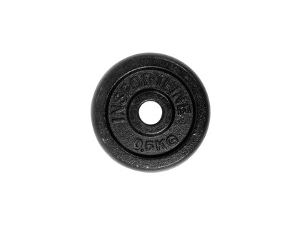 Öntöttvas súlyzótárcsa inSPORTline CastCzech 0,5 kg 30 mm, nedvességálló felületkezelés, 95 mm átmérő