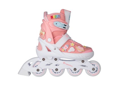 Állítható görkorcsolya inSPORTline Labelo, Comfort Fit és Safety Ankle technológia, kombinált rögzítési rendszer,  állítható vázméret, PU gumi (Méret XS(29-32))
