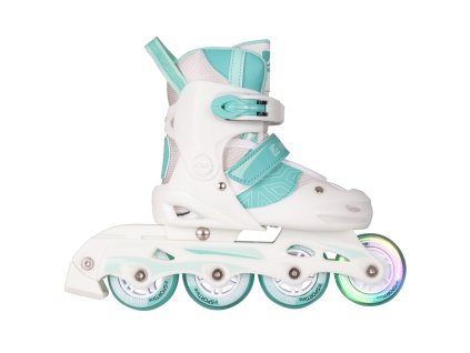 Gyerek görkorcsolya inSPORTline Tealero első LED kerekekkel, Microlock csat, AdjusTouch, Safety Ankle, Comfort Fit (Méret XS (27-30))