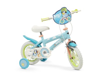 Gyerekkerékpár Toimsa Bluey 12", 9 kg, sárvédők, láncvédő, egyensúlyozó kerekek