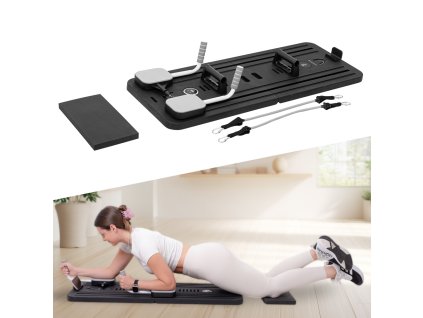 Pilates reformer inSPORTline Trancer Basic, csúszásmentes, összecsukható kialakítás, kivehető kijelző, állvány telefon számára