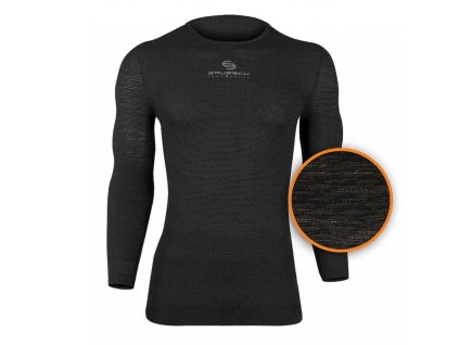 Unisex hosszú ujjú póló Brubeck Base Layer, fokozott szellőzés, antibakteriális és antiallergén (Méret S, Szín grafit)