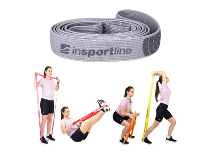 Erősítő szalag inSPORTline Rand XX Strong, ellenállás 13kg, kerület 208cm, hossz 102cm, Latex-polyészter (Szín szürke)