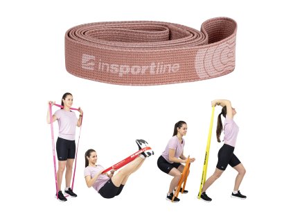 Erősítő szalag inSPORTline Rand Medium, ellenállás 6kg, kerület 208cm, hossz 102cm, Latex-polyészter (Szín rózsaszín)
