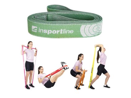 Erősítő szalag inSPORTline Rand Light, ellenállás 5kg, kerület 208cm, hossz 102cm, Latex-polyészter (Szín zöld)