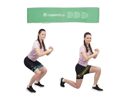 Erősítő hurok inSPORTline Hiplop S, ellenállás 13kg, kerület 60cm, hossz 30cm, Nylon, Szilikon, Latex varratok (Szín zöld)