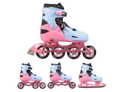 Állítható 4 az 1-ben korcsolya inSPORTline Fourtuna, Comfort Fit illeszkedés, MicroLock biztonsági csat, AdjusTouch méretbeállító gomb (Méret S (29-33))