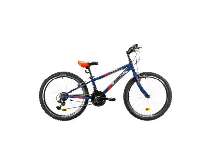 Gyerek kerékpár DHS Cedric 24" 2025, V-fékek, Shimano Tourney forgatható markolat, sportos nyereg, MTB-kormány (Szín kék, Vázméret 11" (120-140 cm))