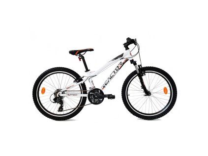 Junior kerékpár Reactor LX 24" 2025, 10 éves kortól ajánlott, rugós villa, Kenda abroncsok, 21 fokozatú váltó, Shimano váltókarok (Szín fehér, Vázméret 16" (155-165 cm))