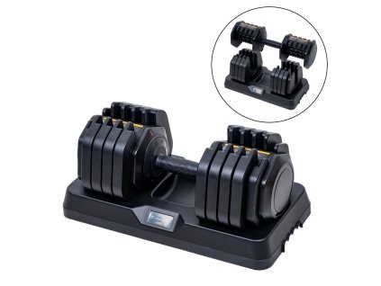 Állítható egykezes súlyzó inSPORTline DuraBell® 5-41 kg, gyors és egyszerű terhelésbeállító rendszer, kompakt, csúszásmentes fogantyú