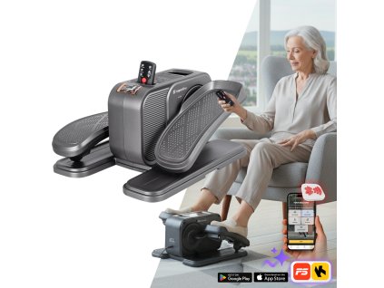 Mini elliptikus tréner inSPORTline Elnero, csendes működés, kompakt méret, elektromos meghajtás, praktikus fogantyú