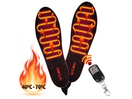 Fűthető cipőbetét inSPORTline Dinaro 2x3200mAh távírányítóval, egyenletes hőelosztás, 3 hőmérsékleti üzemmód (Méret 35-40)