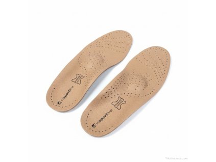 Anatómiai bőr cipőbetét inSPORTline Edinys, EVA hab alsó réteg, PPT műanyag héj, légáteresztő képesség, megemelt sarokrész (Méret 35-36)