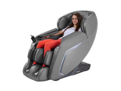 Masszázsfotel Carlita, Zero Gravity, Zero Space, légmasszázs, 20 párna, 4 fej, 5 masszázstípus, fűtés, hangvezérlés, automata pozíció (Szín szürke)