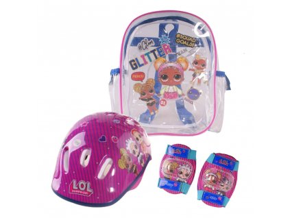 Gyerek testvédő és sisak LOL Surprise táskával