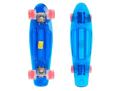Műanyag gördeszka Maronad Retro Transparent világító kerekekkel (Szín narancssárga)