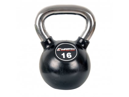Gumis súlyzó krómozott fogantyúval inSPORTline Ketlebel 16 kg