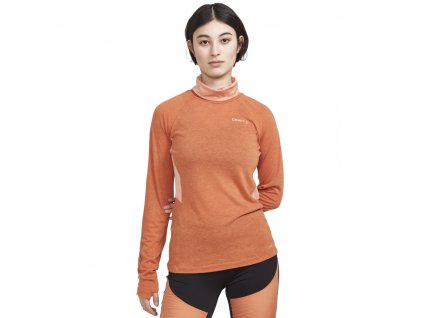 Női póló CRAFT ADV SubZ Wool LS 2 W (Méret XS, Szín narancssárga)
